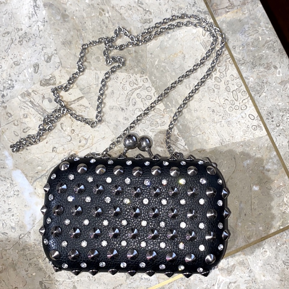 Studded Rhinestone hard shell purse